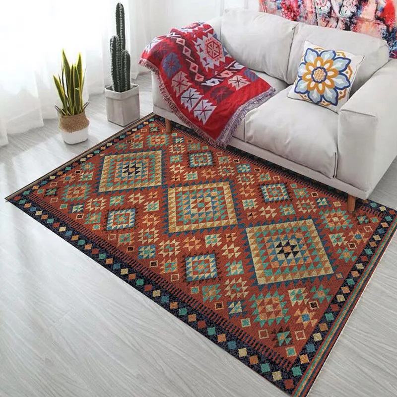 

Persian Geometry Style Carpets Non-Slip Carpet for Living Room Bedroom Study Rectangle Area Rugs Boho tapis Soft Mats 120x160cm
