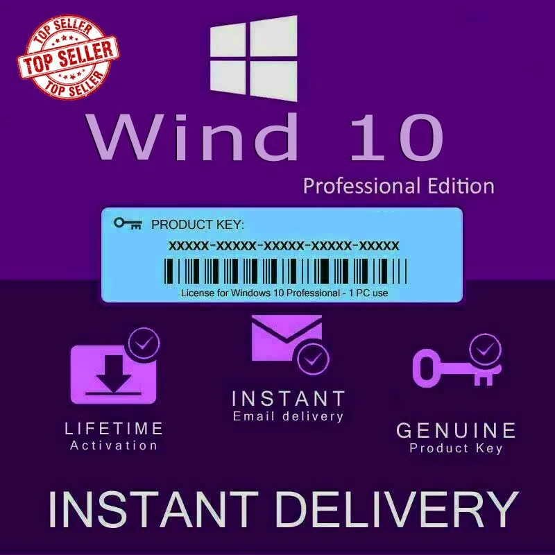 Clé Micro-DE windows 10 pro 32/64 multilingue... 100% bits de fonctionnement de livraison instantanée