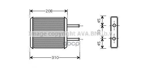 Радиатор Отопителя Kia: Carnival(Up) 2.9 Td 99- 01, Carnival Ii 2.5 V6/2.9 Crdi/2.9 Td 01- Ava арт. KA6043