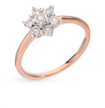 

Gold ring with diamonds sunlight sample 585 test