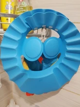 Los niños Cap impermeable del bebé seguro baño visera ajustable accesorios del Visor para baño proteger los ojos orejas traje de PVC 0-6 niños.