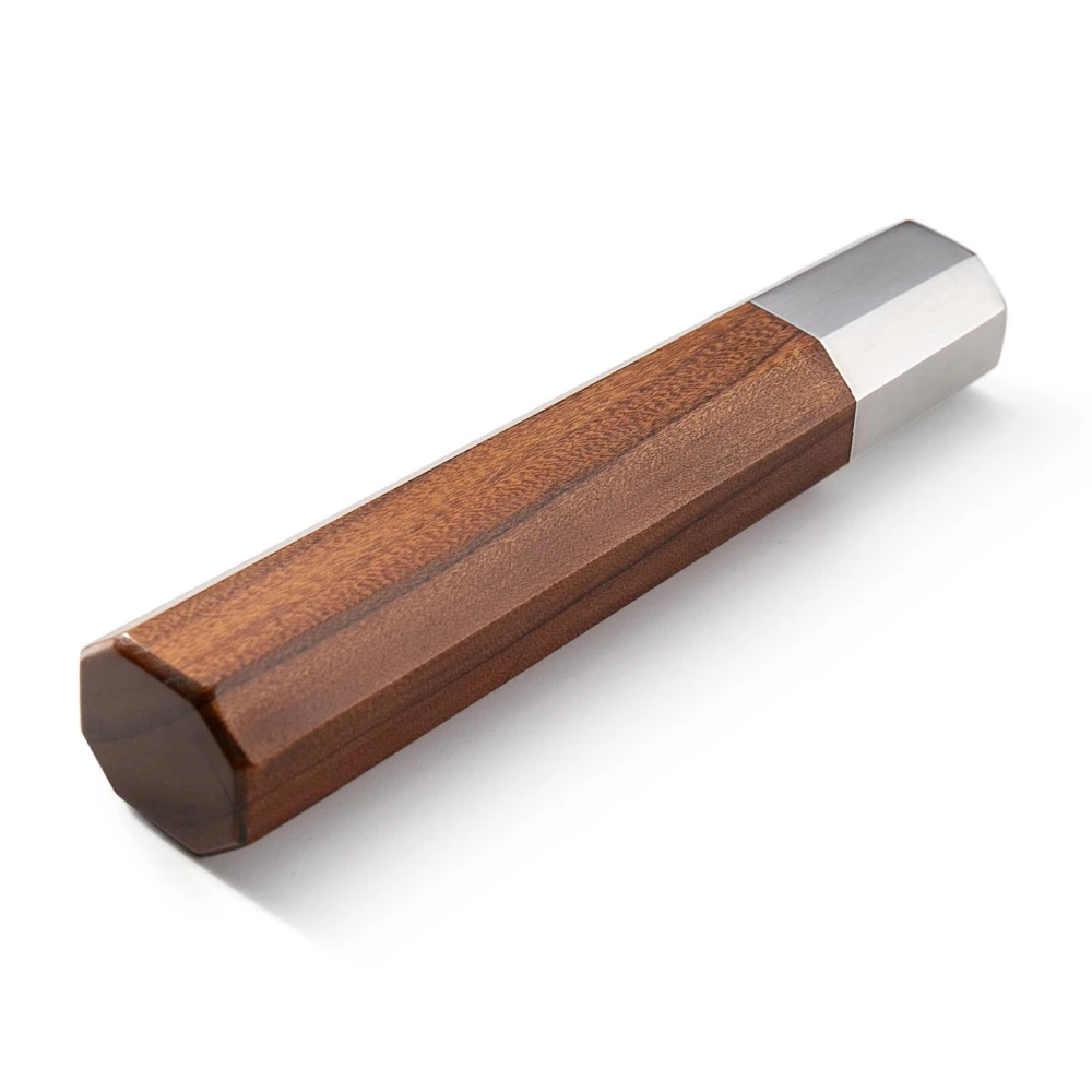 Kopen Japanse Koksmes Handvat DIY Keukenmessen ECO Vriendelijke natuurlijke Afrikaanse Hout Mes Maken Details Accessoires Achthoekige