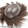 Men's capillary prothesis  0.12-0.14mm Injection Skin Toupee Men Wigs For Man Wig Male Hair Prosthesis 100% Human Hair System 2