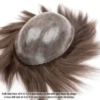 Men's capillary prothesis  0.12-0.14mm Injection Skin Toupee Men Wigs For Man Wig Male Hair Prosthesis 100% Human Hair System 2