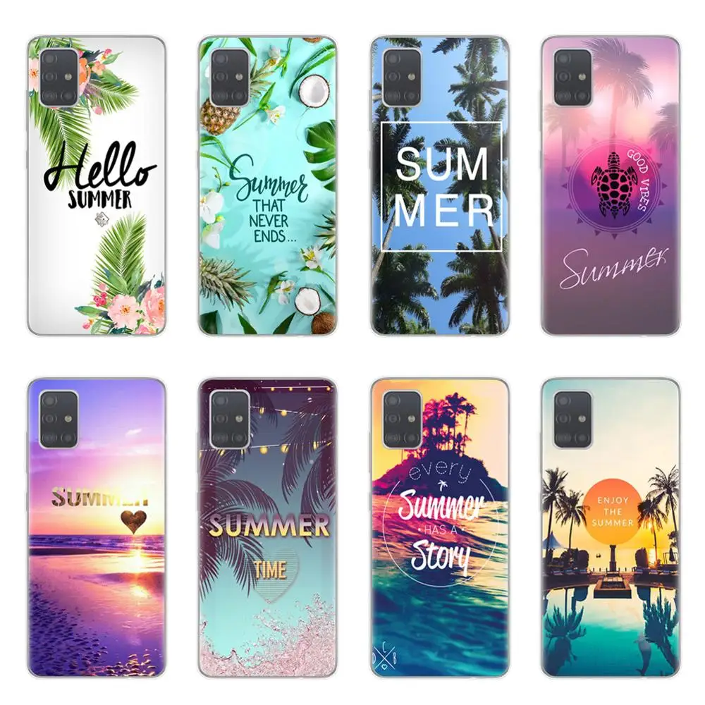 Летний чехол для Samsung S20 Plus Ultra A10 A20 A30 A40 A50 A70 A51 A71 из мягкого ТПУ | Мобильные
