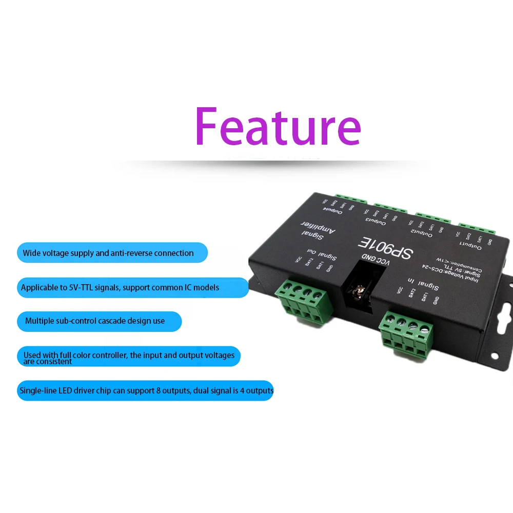 LTG-GEE SP901E SPI выход 4 контрольная группа светодиодный Усилитель сигнала Контролер для WS2811 SK6812 APA102 DMX512 модуль полосы света