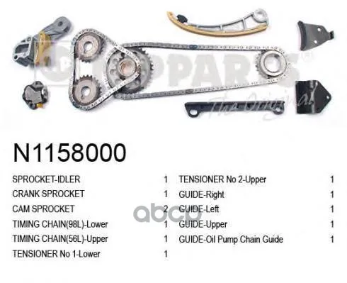 Комплект Цепи Привода Распредвала N1158000 Nipparts арт. N1158000