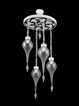 

Mother of Pearl 6305-4BLKSDF1A embroidered 4'lü Pendant Lamp-Pearl