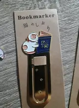 Libro de lectura de gatos bonitos, marcador de Metal chapado en oro, marcapáginas de dibujos animados de animales, regalo, papelería, carpeta, suministros escolares, 1 ud.