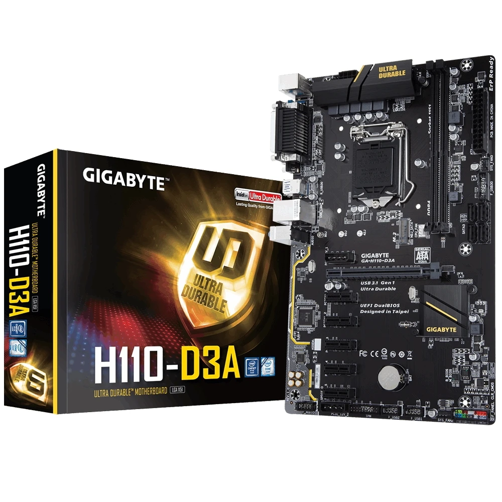 Материнская плата Gigabyte GA-H110-D3A | Компьютеры и офис
