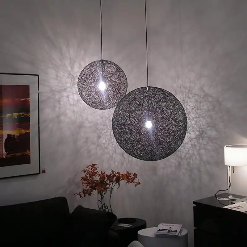JW_Nordic Kreative Mond Lampe Ball Pendelleuchten Harz Lampen für