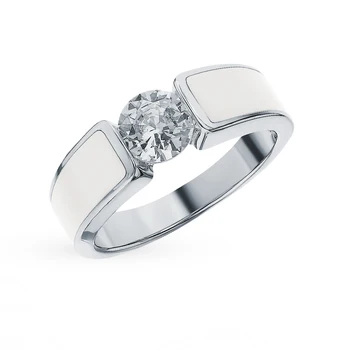 

Silver ring with cubic zirconia and sunlight enamel sample 925