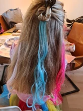 BENEHAIR-Pinzas para el pelo en extensiones de cabello, pinzas para el pelo sintético, color arcoíris resaltado, rosa, rojo y azul