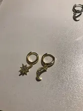 Pendientes de aro de Luna y estrella para mujer y hombre, de Plata de Ley 925, joyería para la oreja, regalos de fiesta al por mayor