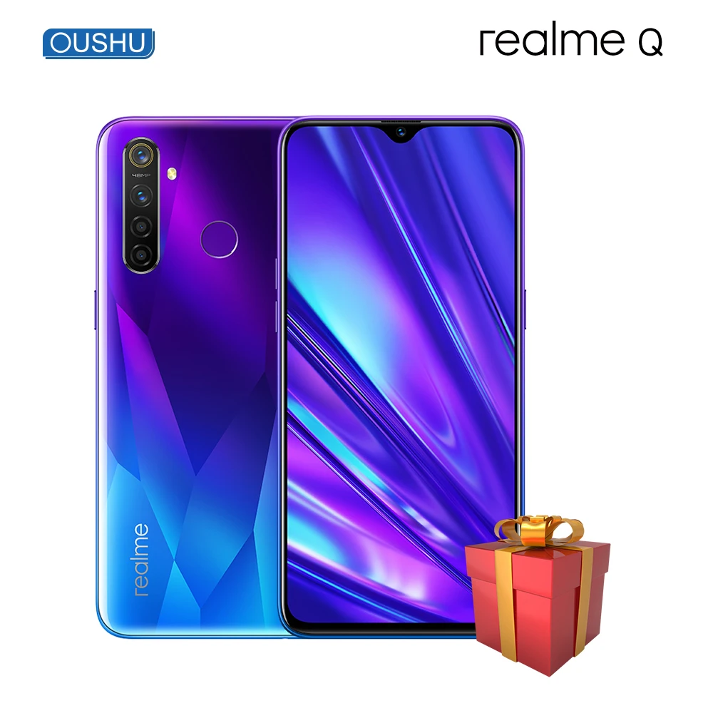 OPPO Realme Q Snapdragon 712AIE 48MP камера заднего вида 6,3 ''полный экран 8G128G 4035 мАч сотовый телефон с большим аккумулятором VOOC X2 смартфон