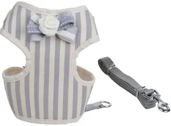 

Fashion Soft stripe Bowknot Dog Harness Pet Puppy Comfort Nylon Vest with Pull Harnesses for Small Dog