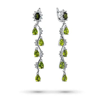 

Earrings made of silver with, хромдиопсидом and Topaz e0630с _ 1219361