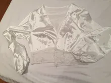 Blusa Sexy de malla transparente para mujer, Top corto de manga larga de encaje Floral, ropa urbana
