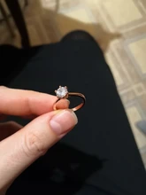 Anillo de compromiso de Zirconia cúbica para mujer, sortija de boda de 1 quilate, 6 garras, Color blanco/oro rosa, joyería para mujer DFR014