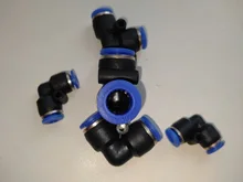 Conector neumático PV, manguera de aire/agua y conector de empuje de tubo de plástico de 4-16mm, conector rápido de manguera, adaptador de ángulo, enchufe 1 Uds