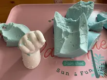 Kit de huella impresa a mano para bebé, molde de yeso 3D, recuerdo para recién nacido, huella impresa a mano, sin tinta, no tóxico, foto artesanal