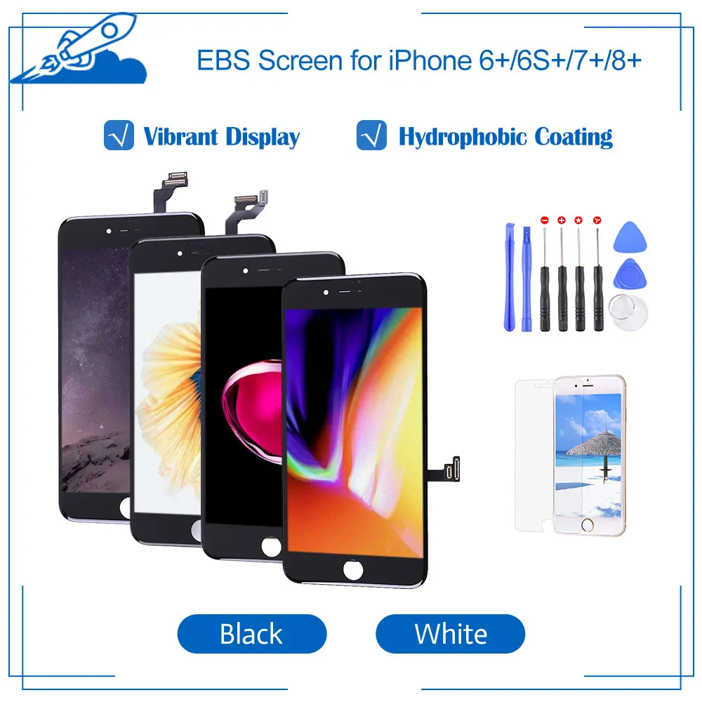 

EBS For iPhone 7 Plus 8Plus 6Plus 6SPlus LCD With 3D Force Touch Screen Digitizer Assembly No Dead Pixel OEM Brightness