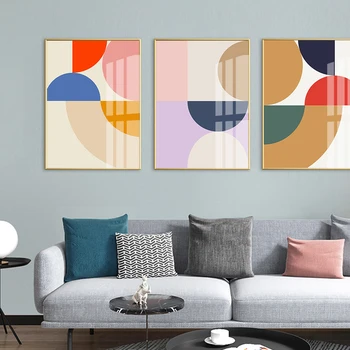 Geometric Color Block Poster and Prints Canvas