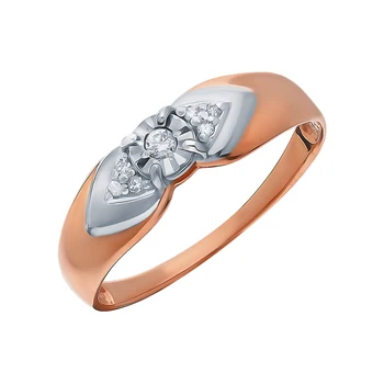 

Gold ring with diamonds sunlight sample 585
