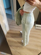 Shirt Leg-Pants Trousers Women Two-Pieces-Set OOTN Long-Sleeves Elegant Female Green