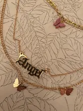 2021 multicapa Vintage acrílico mariposa gargantilla collar de las mujeres de la moda carta cadena de oro capas collar regalo de fiesta, joyería