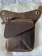Bandolera de hombro pequeña para hombre, Original, marrón, a la moda, bolso de viaje con cinturón, bolsa cartuchera, 211-3-d