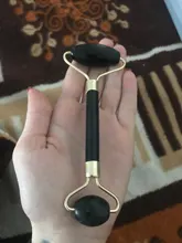 Rodillo masajeador Facial de Guasha Junta doble cabezas de remodelación de cara de elevación masajeador Natural Jade piedra cuello delgado herramienta de cuidado