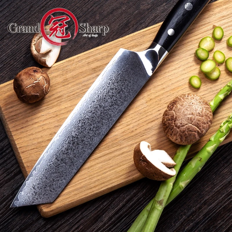 Дамасские кухонные ножи Kiritsuke Gyuto поварской нож 67 слоев японский Дамаск vg10 высокоуглеродистой стали профессиональная кухня