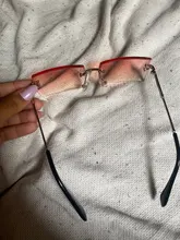 Sunglasses Eyewear Rimless Rectangle Mountaineering Fashion Women UV400 for Shades Traveling-Style