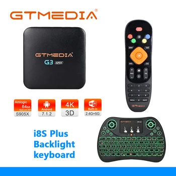 

GTmedia G3A I8SPlus mini teclado sem fio Smart TV BOX Android 7.1.2 GTPlayer netflix 4K Wifi 2.4G+5G BT 4.0 touchpad Set Top Box