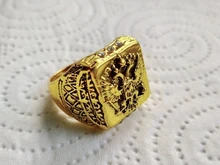 Anillo de moda FDLK para hombre, anillo de doble águila, Imperio Ruso, Punk, Color dorado, brazos del anillo grande ruso
