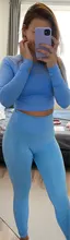 Legging Sport Tracksuit Shirt Clothing Yoga-Set Outwork Fitness Seamless Long-Sleeve