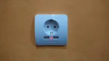 Bcsongben-enchufe electrónico de pared, toma corriente estándar de la UE con enchufe usb dual para el hogar, cargador con usb