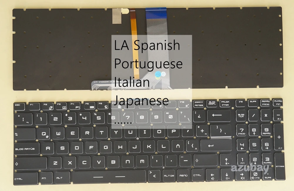 Teclado Japonês Italiano Português Espanhol de Las para Msi Gp73 Gs60 Gs63vr Gs70 Gs72 Gs73vr Gt62vr Gt72 Gt72s Gt72vr Rgb Retroiluminado
