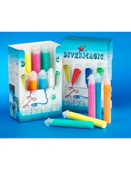 

PACK PAINTING DIVERMAGIC WITH 7 DIFFERENT COLORS AND APPLICATORS 50 ML TO CREATE STICKERS