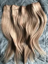 VeSunny-máquina de extensiones de cabello humano Remy, 100% de cabello humano auténtico Rubio Invisible, con 2 Clips, Halo