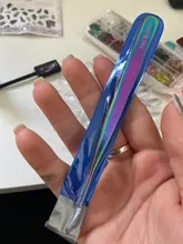 Pinzas de acero inoxidable antiestáticas, pinza de cejas profesional, extensión de pestañas arcoíris, pinzas de maquillaje, herramientas de GLFBT1-4, 1 ud.