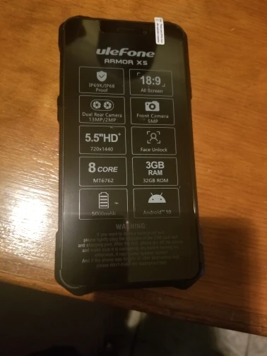 Отзыв о товаре Смартфон Ulefone Power X5 IP68, Android, 5,5 дюймов, 3 Гб+32 Гб, 5000 мАч, 4G, для двух сим-карт от пользователя Y***s