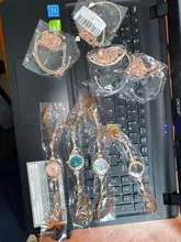 Marca Lvpai las mujeres relojes de pulsera conjunto de moda vestido de las mujeres señoras reloj de pulsera de lujo reloj de cuarzo rosa dorado conjunto regalo dropshipping