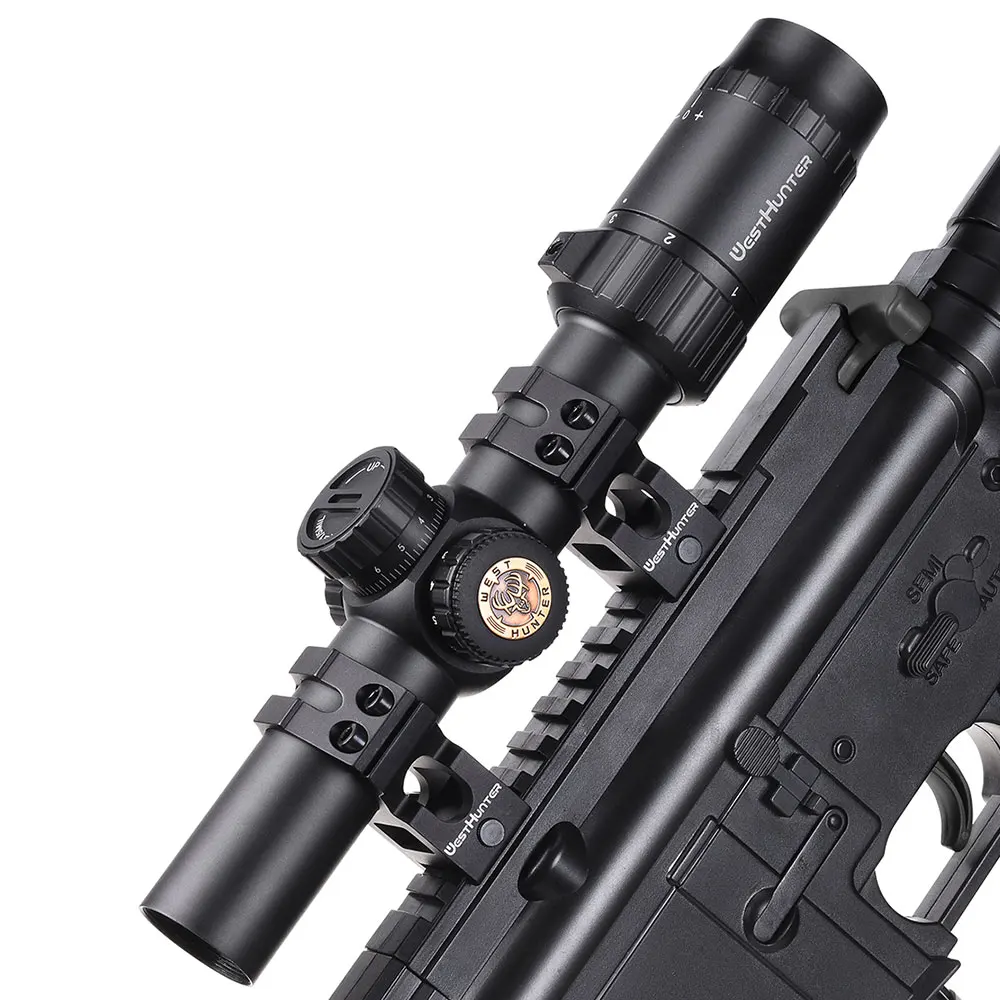 WESTHUNTER HD 1-6X24 IR Compact Scope Long Eye Relief Riflescopes Illuminated R/G Etched Glass Reticle Lock Reset Hunting Sights tactical magnifier scope,rifle scope,night vision riflescope