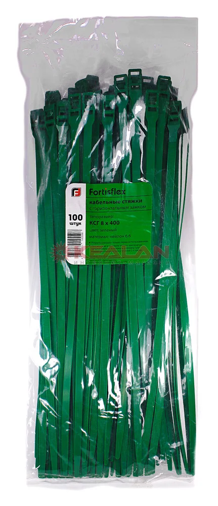 Fortisflex xG 8x400 ties split with horizontal lock green 100 pcs. | Обустройство дома