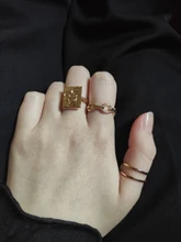 Anillo redondo geométrico minimalista para mujer, conjunto de anillos de dedo para mujer, sortija abierta circular clásica, joyería femenina, Color dorado, 2021