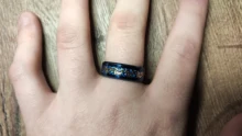 De acero de titanio anillos de dragón negro y hombre en azul regalos de boda banda de tamaño 6-12