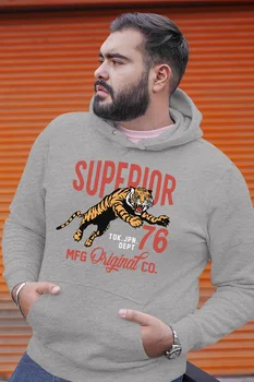 

Angemiel Wear Superior Mini Tiger Gray Men 'S Hooded Sweatshirt