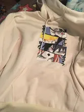 Tops Hoody Spring Harajuku Brown Anime Black Fleece Girls Korean-Style Cartoon Kawaii